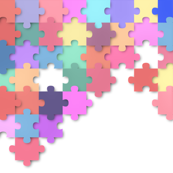 Illustration représentant des pièces de puzzle